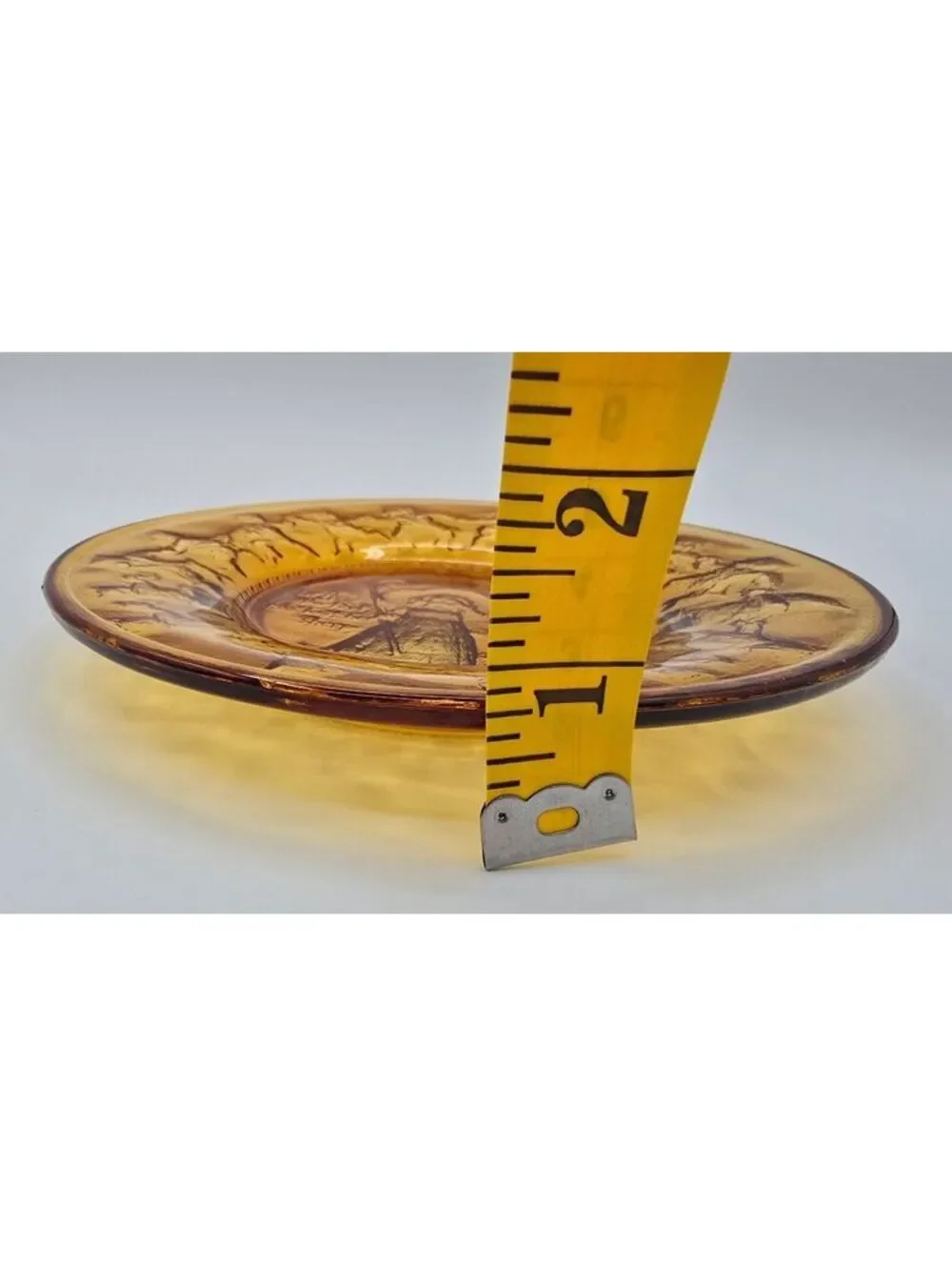 Vintage 1976 Amber Glass Little Bo Peep Child's Plate Tiara Indiana Glass